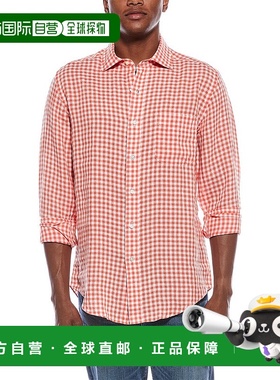 自营 J.McLaughlin Gramercy亚麻衬衫-橙色 美国奥莱直发