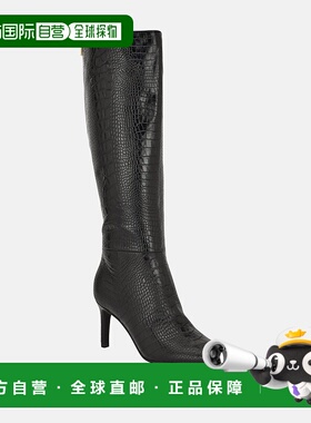 自营guessAnorra Croc-Embossed Tall Boots - black 001 美国奥