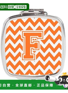 自营 Carolines Treasures CJ1046-FSCM 字母 F 雪佛龙橙色正品