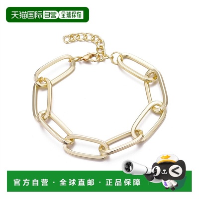 自营adorniaGold Plated Chunky Paperclip Chain Bracelet - gol