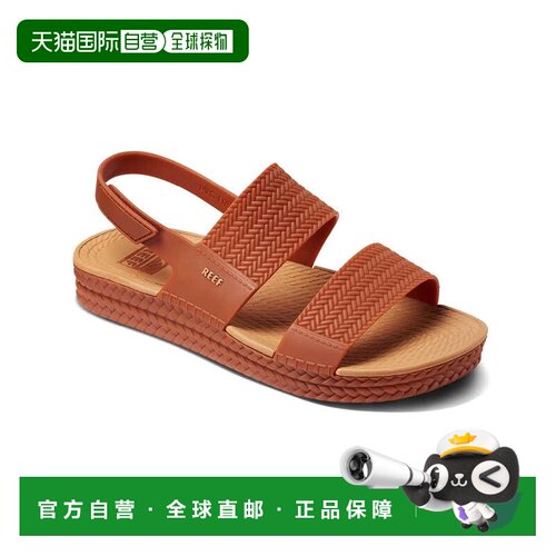 自营Reef wat水Vista CJ0135凉鞋女式黑发皮革lelingback Hawk338