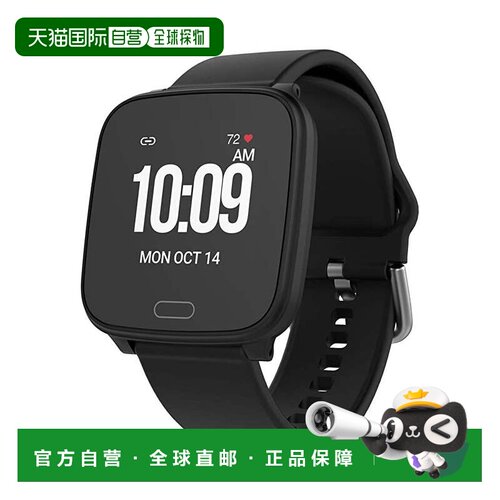 自营iConnect By Timex Classic方形男女通用智能手表-黑色 美国