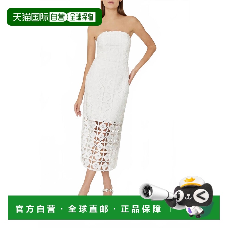 自营milly白色Kait瓷砖蕾丝连衣裙 美国奥莱直发