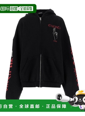 1h可退 香港直邮潮奢 We11Done 女士 黑色 Elleven Zip-up 连帽衫