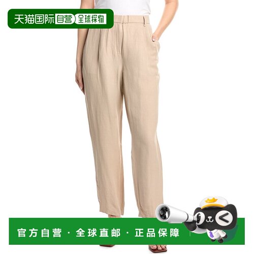自营EILEEN FISHER Petite Ankle Pleated Silk & Linen-Blend Pa