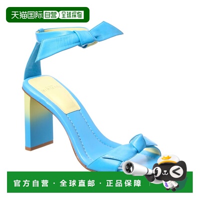 自营Alexandre Birman Clarita Pillar 85皮革凉鞋-蓝色 美国奥莱