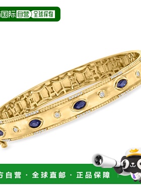 自营 ross-simons罗斯-西蒙斯蓝宝石和 . 18kt 金钻石手链 - 7 英