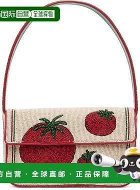 1h可退 香港直邮潮奢 Staud 女士 灰白色 Tommy Beaded 单肩包 H2