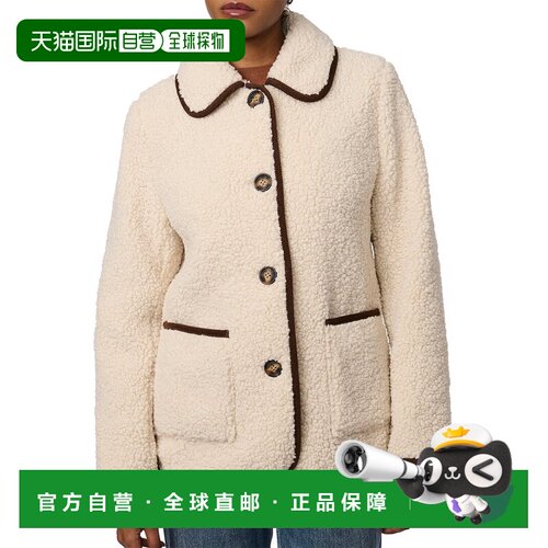 美国直邮自营Bernardo中号夏尔巴大衣-白色 美国奥莱直发