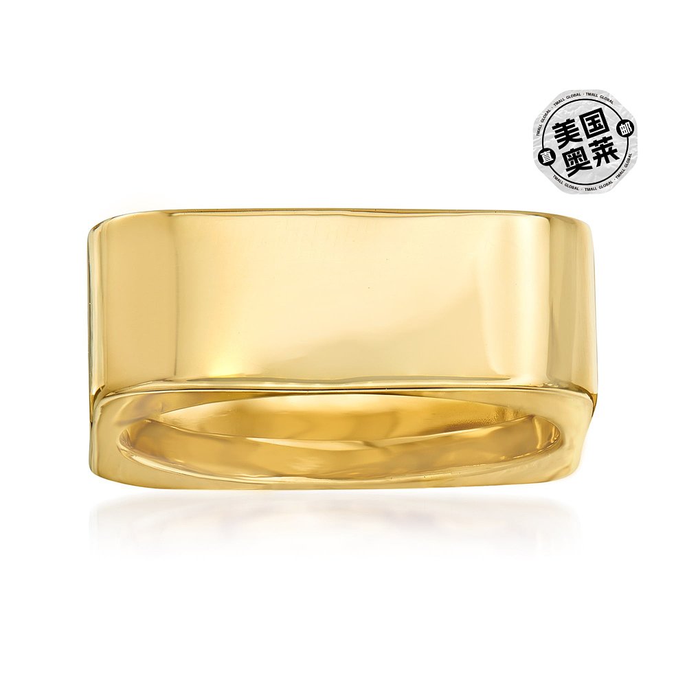 ross-simons 意大利 14kt 黄金方形戒指 - 黄色 【美国奥莱】直发