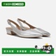 Banks F8333L4021 自营Naturalizer Flats Women Silver Leathe