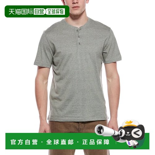 自营WEATHERPROOF VINTAGE Sueded Micro Stripe Henley T-Shirt