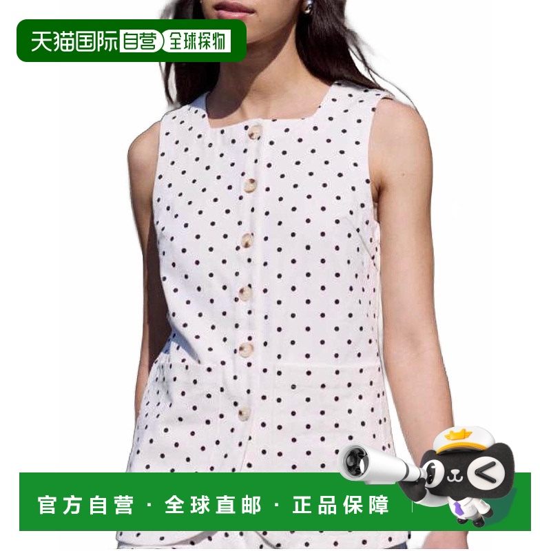 自营 little lies白色波尔卡圆点背心 美国奥莱直发