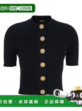 自营Balmain Women's 4-Pocket Knitted Cardigan - black 美国奥