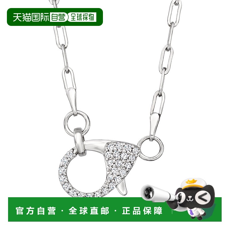 自营 Ross-Simons Sterling Silver Paper Clip Link Necklace Wi