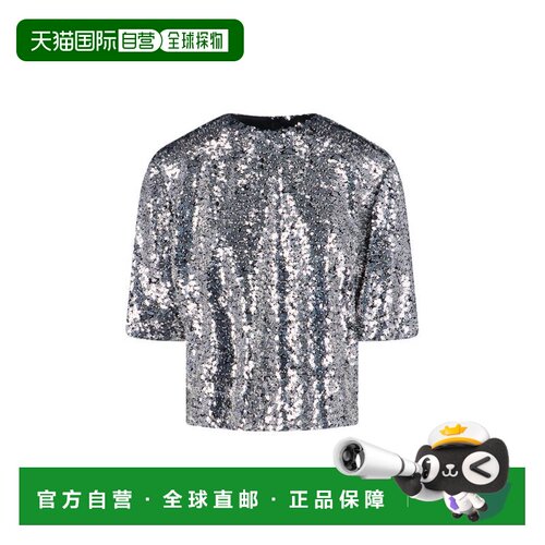 自营isabel marant简约设计和现代轮廓的时尚银色上衣-银色 美国