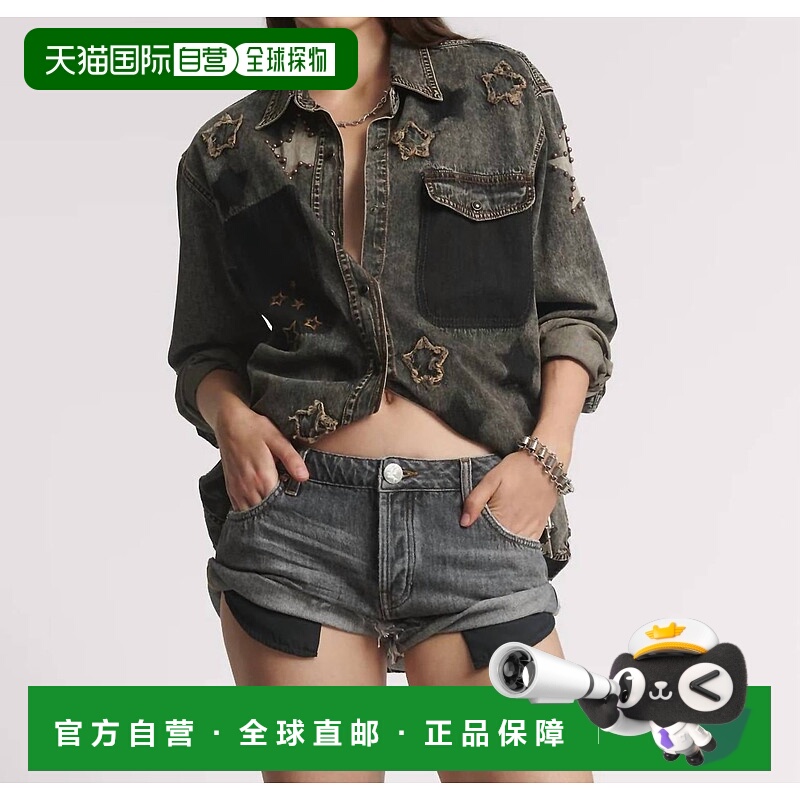 自营one teaspoonCharcoal Bandits Low Waist Denim Shorts In G