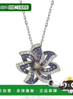 自营 925 纯银小花吊坠 Suzy Levian 蓝宝石和钻石配饰 - 蓝色 美
