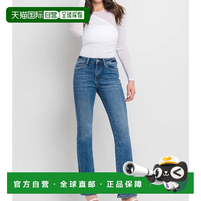 自营vervetVivian High Rise Slim Bootcut Jeans In Blue - blue