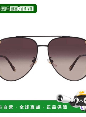 自营Just Cavalli Brown Gradient Mirror Gold Pilot Ladies Sun