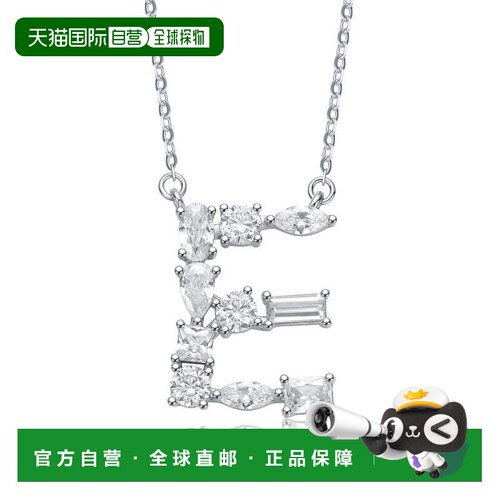自营geneviveSterling Silver White Gold Plated with Clear Cub