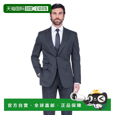 自营English Laundry Men's Wool & Cashmere Suit - Charcoal -