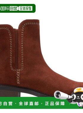 自营Clarks Maye Zip 26168048靴子女士棕色绒面革拉手短靴KHD899