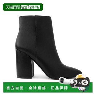 自营Sugar Evvie Boots Women's Black Almond Toe Block Heel An