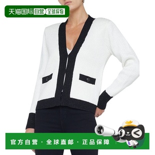 美国奥莱直发开衫 自营 白色 agenceJinny亮片开襟羊毛衫