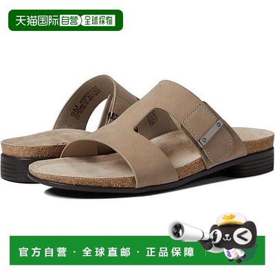 自营 Munro Jody女式凉鞋美国6.5棕色皮革镂空舒适滑盖ZPO2438-棕