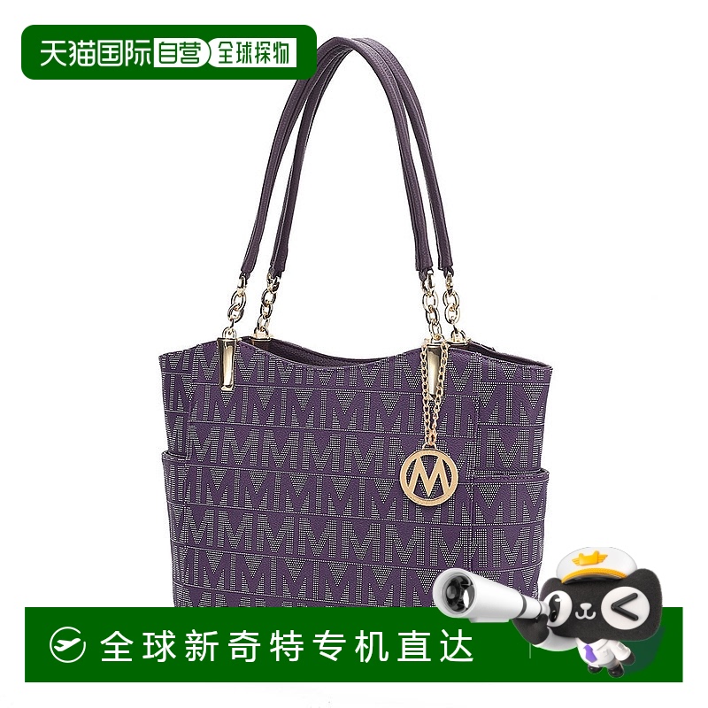 自营mia k collectionBraylee M Signature Tote Handbag - purpl