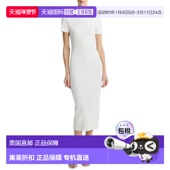White 自营Vince 连衣裙美国奥莱直发 Neck Dress Rib Crew