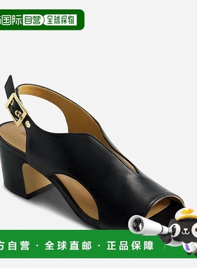 自营Bernardo Bedford Sandals Women's Black Leather Square To