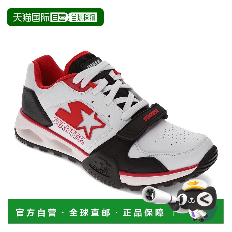 自营 Starter男式团队教练92低素食合成皮革休闲低帮运动鞋-白色/