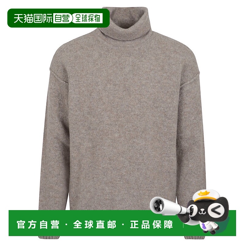 自营c.p. company羊毛混纺针织毛衣配高领毛衣-灰色 美国奥莱直发