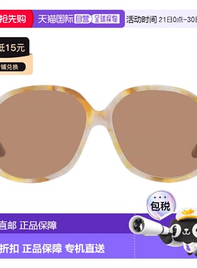 自营Valentino Brown Irregular Unisex Sunglasses VLS-177 B 59