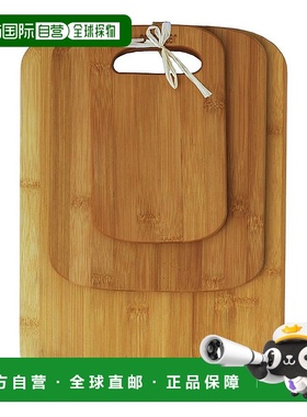 自营 Oceanstar 3 件式竹切菜板套装，圆形 美国奥莱直发