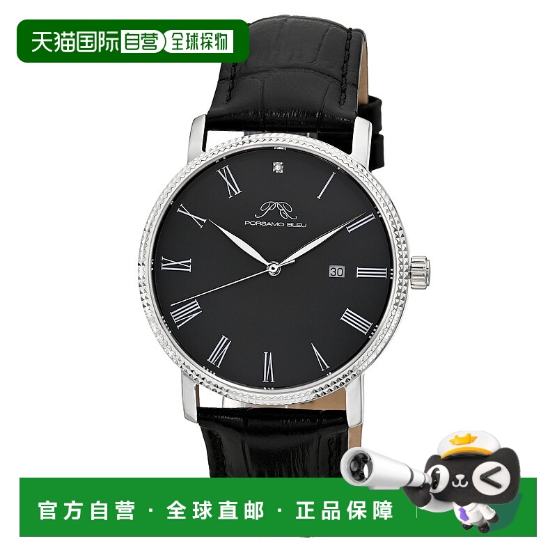 自营Porsamo Bleu Men's Veritas 1 Genuine Leather Band Watch