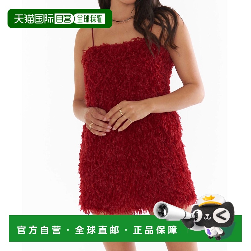 自营 show me your mumu红色仿瓦伦西亚迷你连衣裙 - redaux 美国