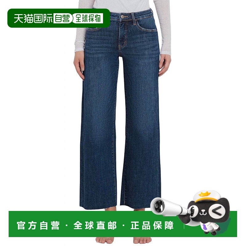 自营vervet翻滚控制中腰阔腿牛仔裤在查找器保持-查找器保持器 美