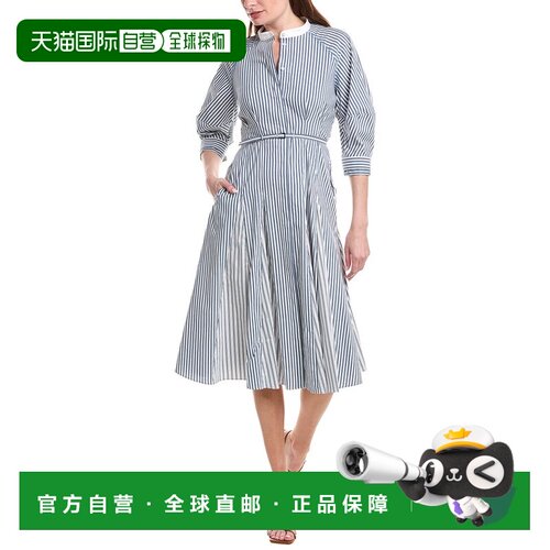 自营Hugo Boss Dakania Stripe Dress - blue 美国奥莱直发连衣裙
