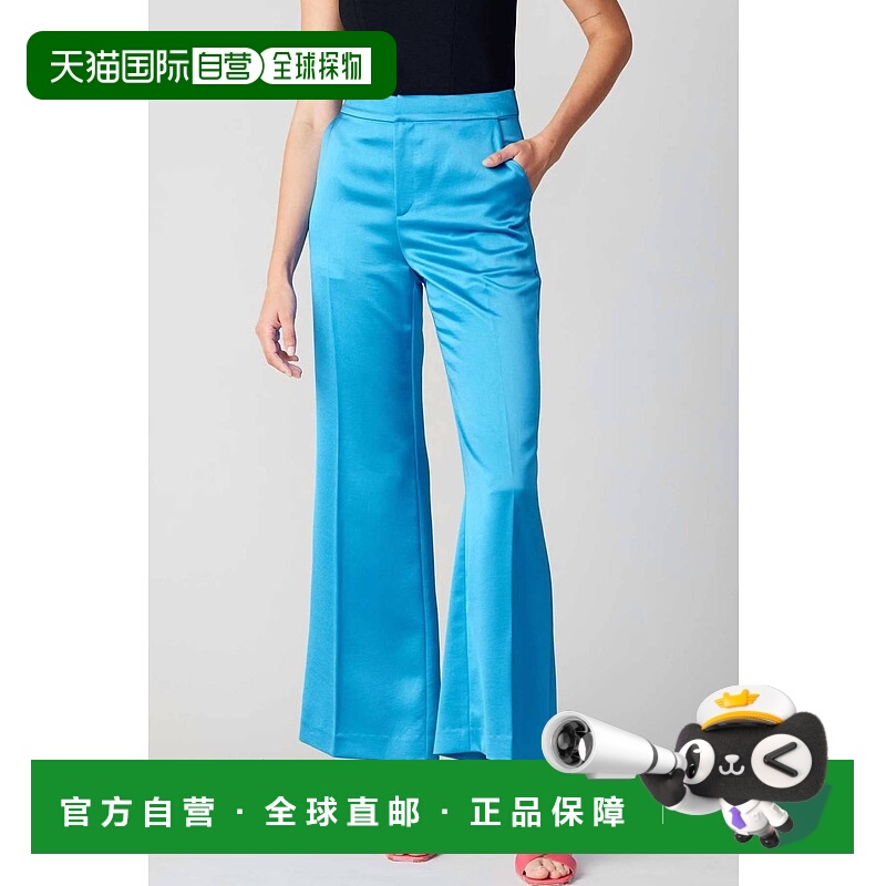 自营current air萨曼莎缎面长裤霓虹蓝-霓虹蓝 美国奥莱直发