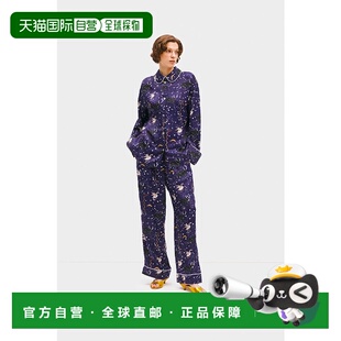 自营sleeper深蓝色神秘印花Pastelle大号长裤-深蓝色神秘印刷 美