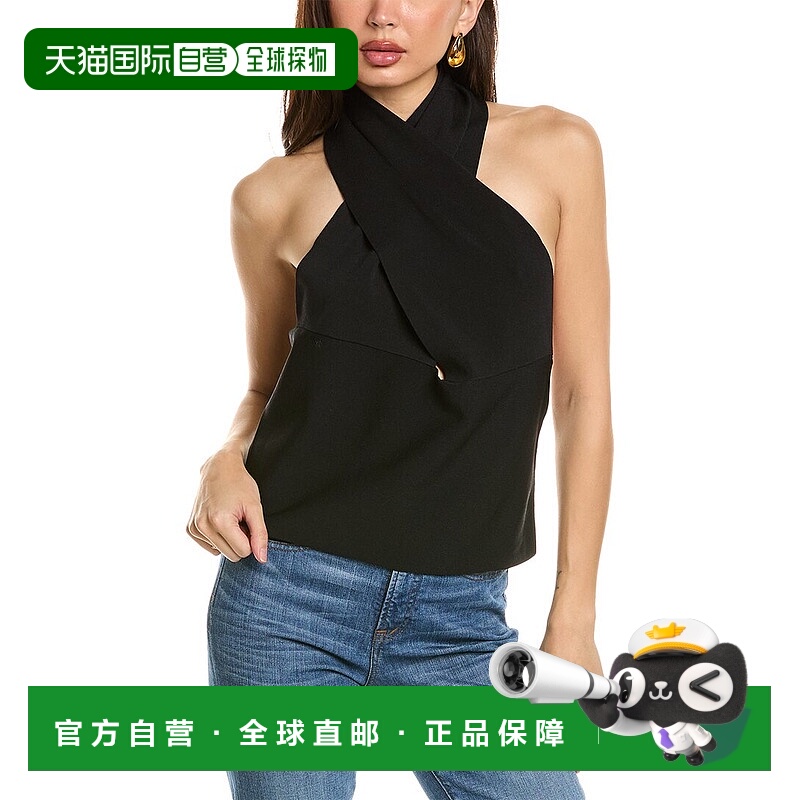 自营WeWoreWhat Knit Halter Top - black 美国奥莱直发
