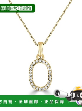 自营 sabrina14k 金和钻石初始项链 - 黄色 o 美国奥莱直发吊坠