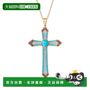 西蒙斯绿松石 自营 ross simons罗斯 .白色托帕石十字 紫水晶和