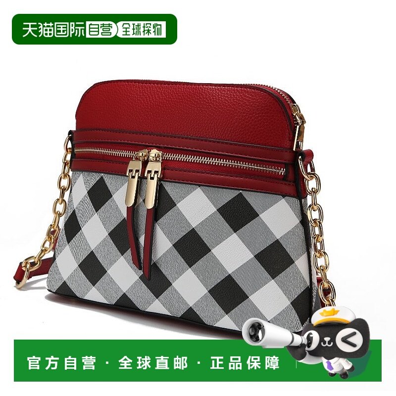 mia k collectionSuki 格纹斜挎手提包 - 红色 【美国奥莱】直发,箱包皮具/热销女包/男包,通用款女包,淘宝优惠券,粉丝福利购,淘宝优惠卷