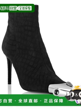 自营philipp pleinNubuck Mid-Heeled Low Boots 9 - black 美国
