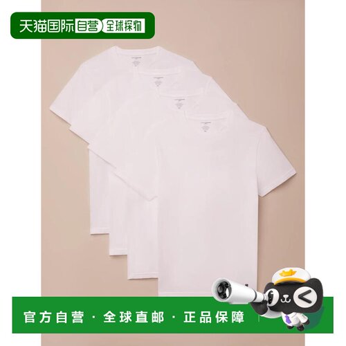 美国直邮自营Lucky Brand 4 Pack Crew t恤-白色 美国奥莱直发