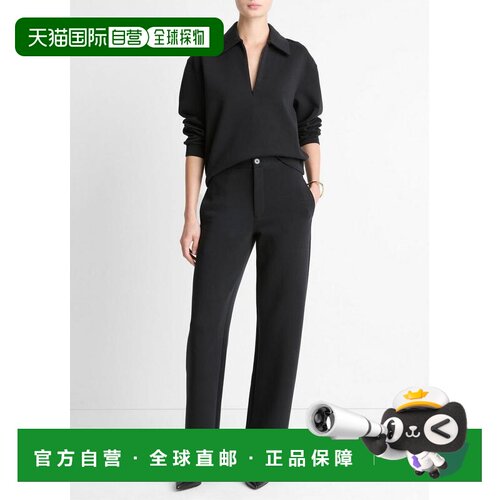 自营vince棉质混纺长裤-黑色 美国奥莱直发